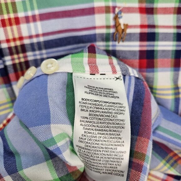 Ralph Lauren Dress Shirt Classic Fit Plaid Mens Sz L Oxford Long Sleeve Colorful - Picture 8 of 10